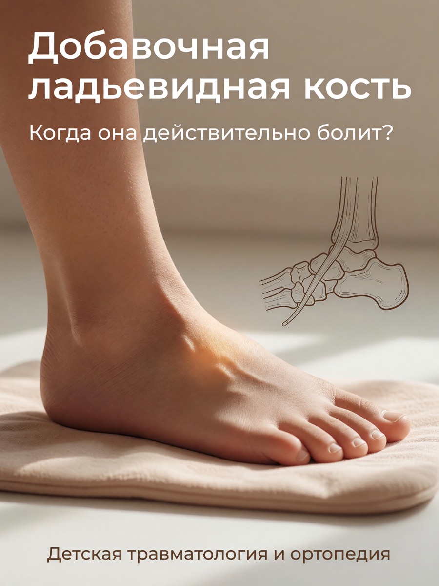 Добавочная ладьевидная кость: когда анатомический вариант мешает спорту — иллюстрация к материалу