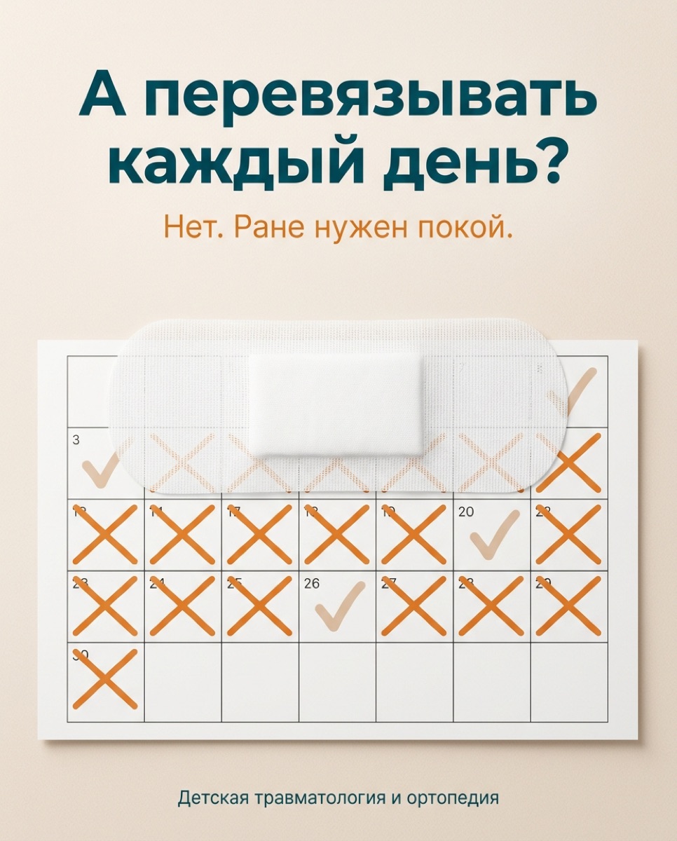Как часто менять повязку ребенку: 3 аргумента против ежедневных перевязок — иллюстрация к материалу