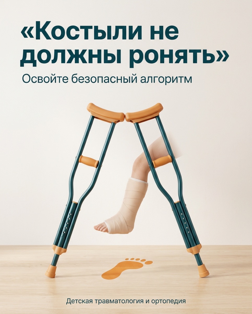 Костыли для ребенка: выбор, настройка и безопасная ходьба — иллюстрация к материалу